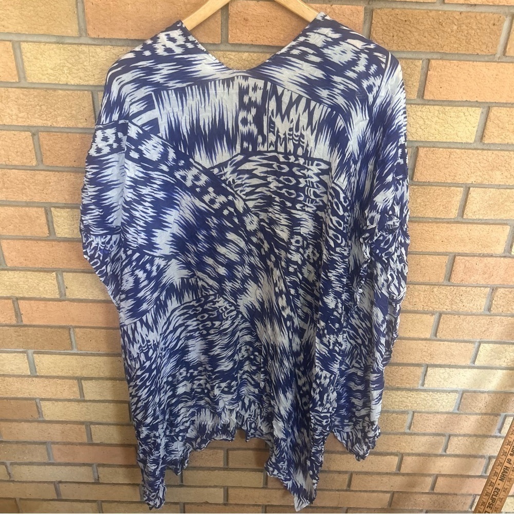 Michael Stars Women’s Blue Ruana Scarf Sarong Swim Coverup Wrap One Size - Picture 5 of 6